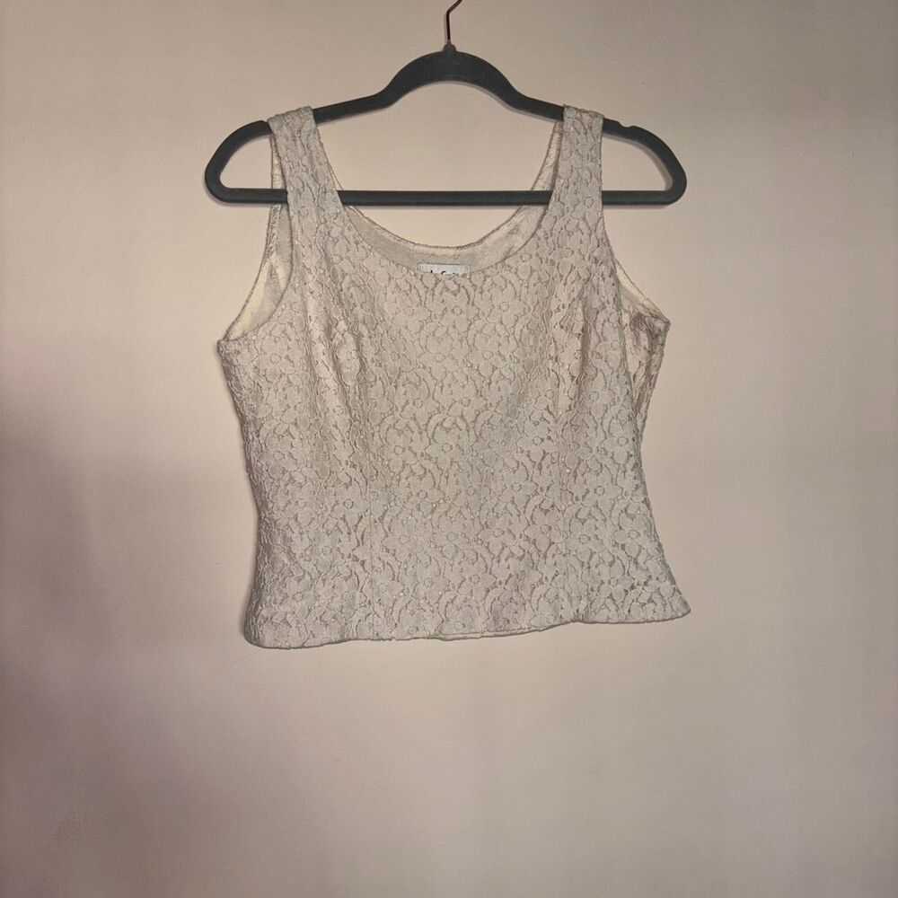 Le Suit Women's Cream Lace Blouse